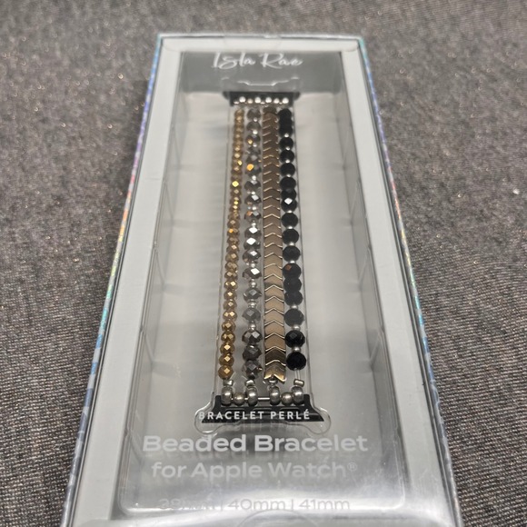 Isla Rae Beaded Bracelet for Apple Watch 38mm 40mm 41mm Gold Silver Black - Picture 2 of 4